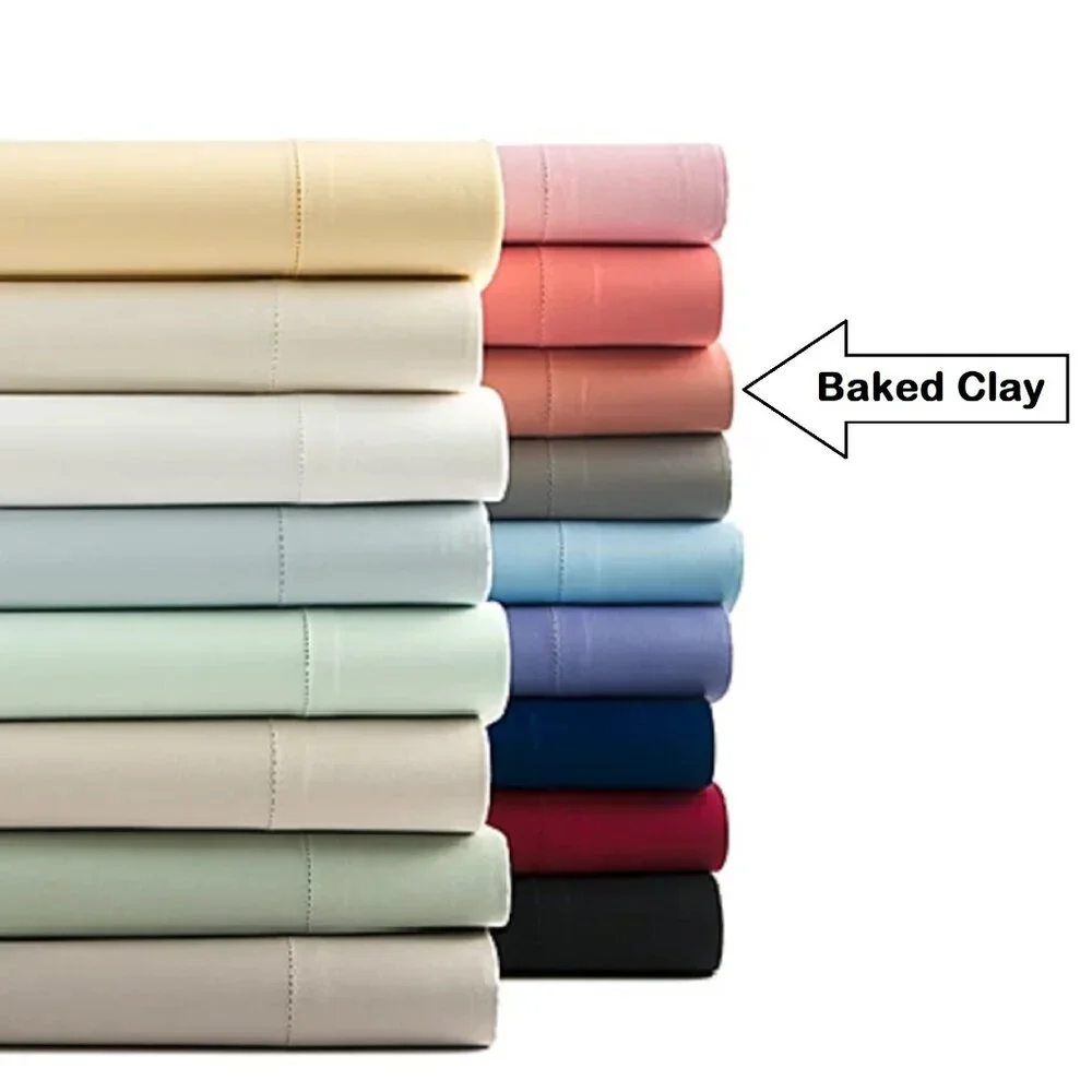 brand new BAKED CLAY Charter Club Damask Solid 550 TC 100% Cotton KING Sheet Set